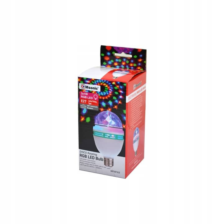 RGB disko E27 LED sijalka 3x1W