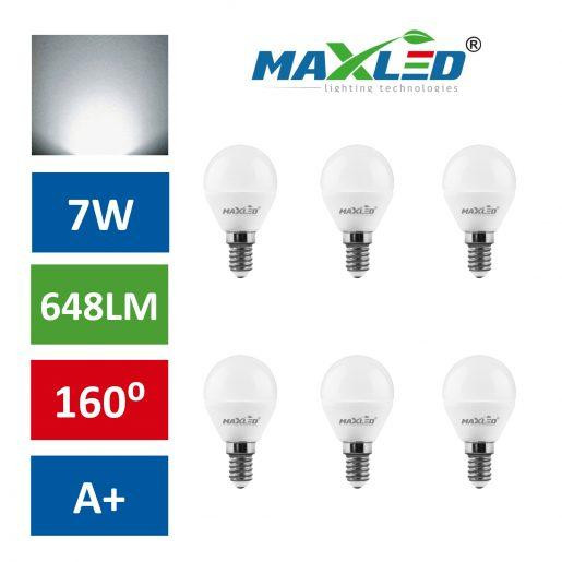 10x LED žarnica - sijalka E14 C30 7W (55W) 648 lm nevtralno bela 4500K