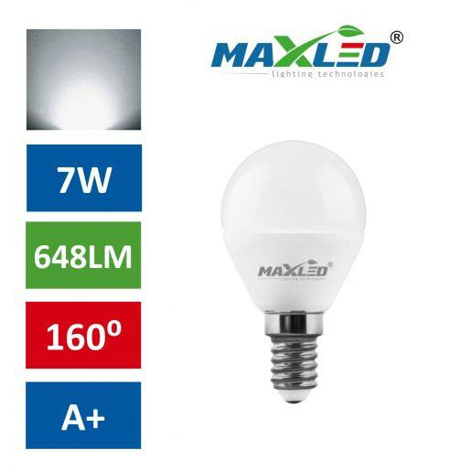 LED žarnica - sijalka E14 B45 7W (55W) nevtralno bela 4500K MAX-LED