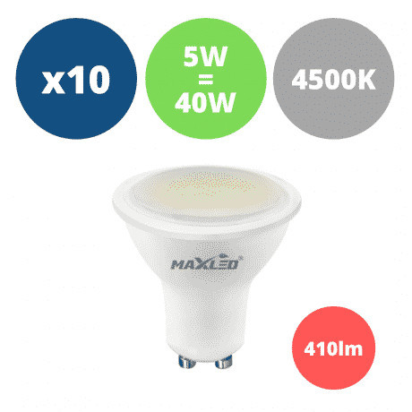 10x LED žarnica - sijalka GU10 5W (40W) 410 lm nevtralno bela 4500K