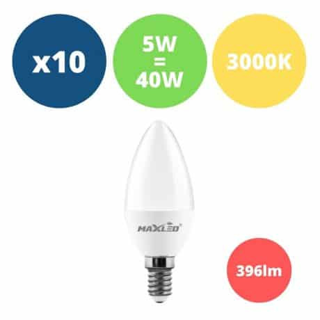 10x LED žarnica - sijalka E14 5W (40W) 460 lm toplo bela 3000K