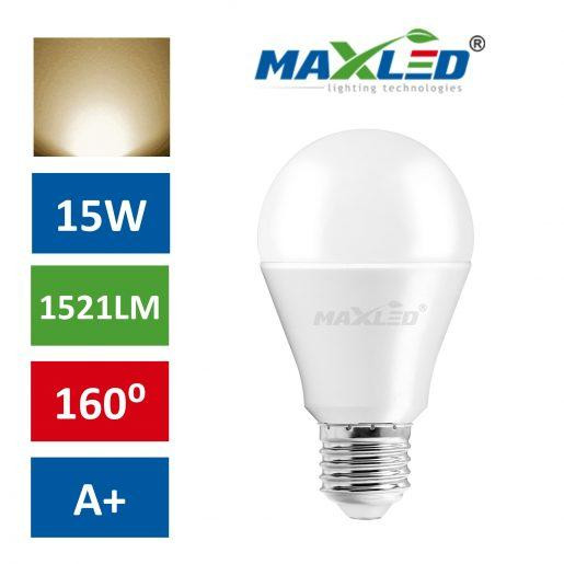 LED žarnica - sijalka E27 15W (100W) 1521lm toplo bela 3000K MAX-LED