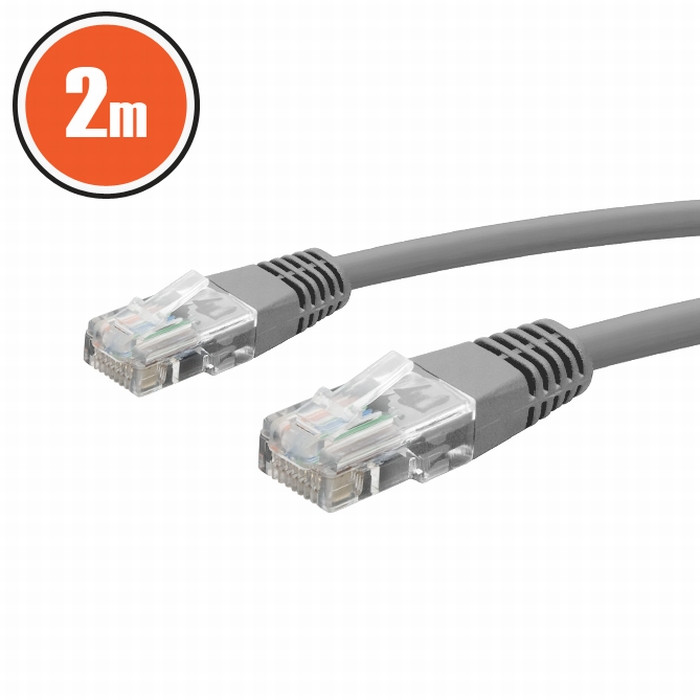UTP PATCH Cat.5e LAN kabel 2m siv