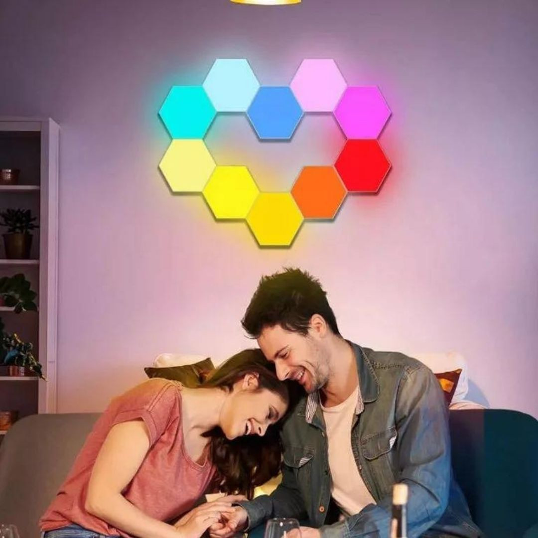 Pametni hexagon RGB LED paneli z daljincem 6 kosov