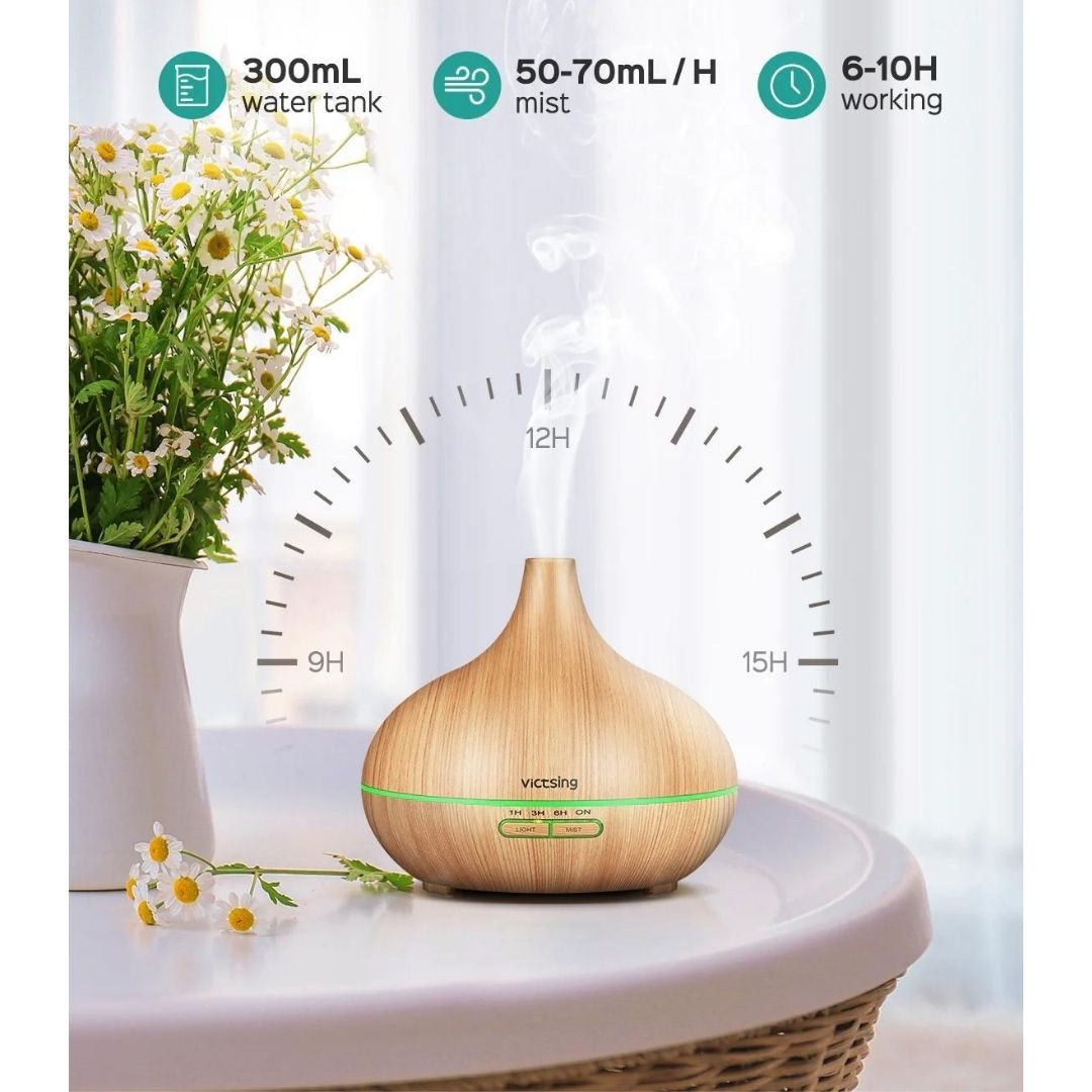Vlažilnik zraka - difuzor 300m za aromaterapijo z RGB LED osvetljavo