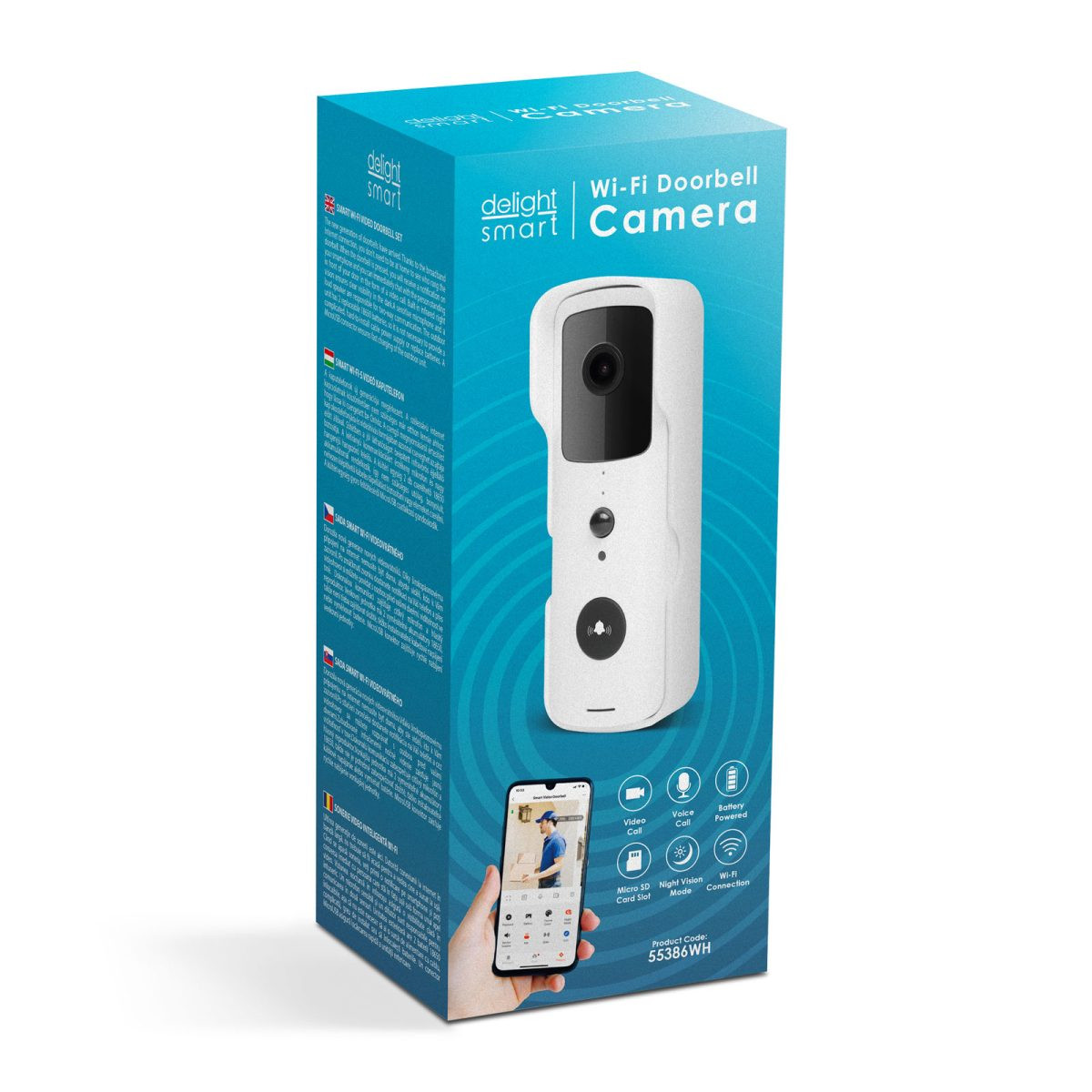 Pametni Wi-Fi video zvonec s kamero 2,0 MP FHD Tuya MicroSD PIR bel