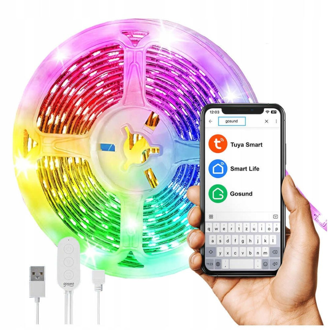 Pametni USB RGB LED trak 5V Wi-Fi  Tuya