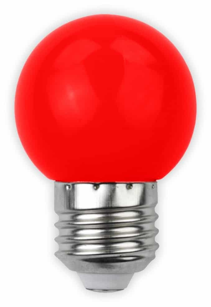LED sijalka E27 G45 1W DECOR rdeča
