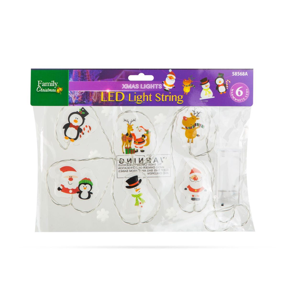 LED svetlobna veriga z gel nalepkami za na steklo 6 LED  2xAA