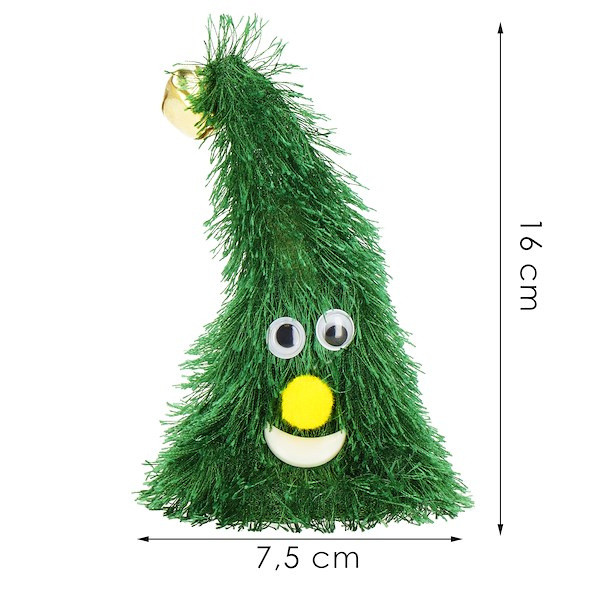 Pojoča božična smrečica z zvončkom na baterije 16x7,5 cm