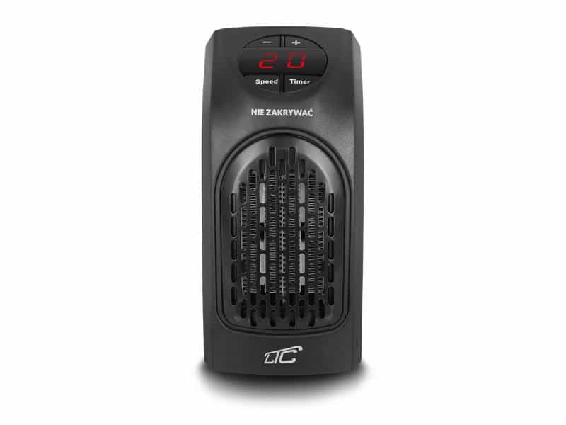 Mini keramični grelnik za v vtičnico z LCD zaslonom in termostatom 400W črn