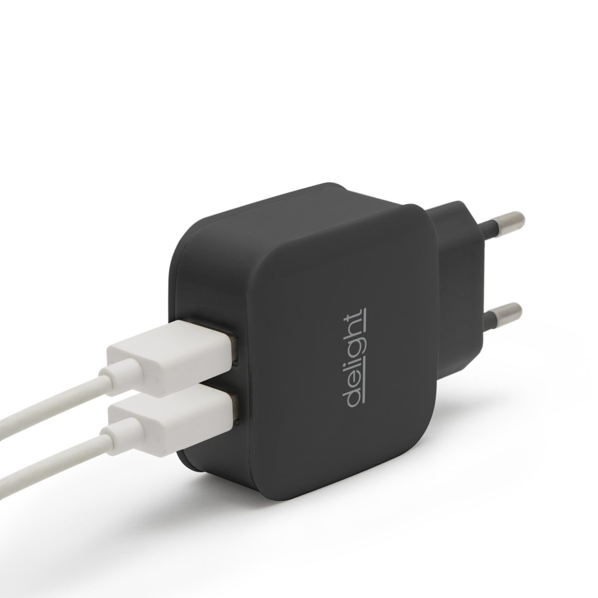 Omrežni polnilec 2x USB 2.1A črn