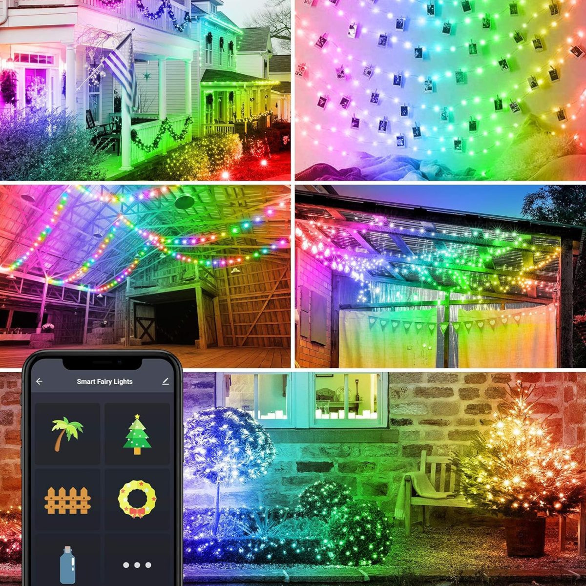 Pametni svetlobni niz Bluetooth USB 33 RGBIC LED 5m
