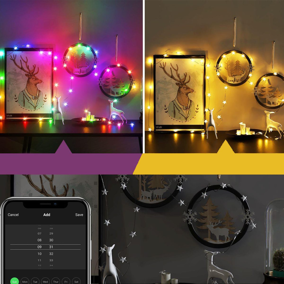 Pametni svetlobni niz bluetooth - zvezdice USB 20 RGBIC LED 2m