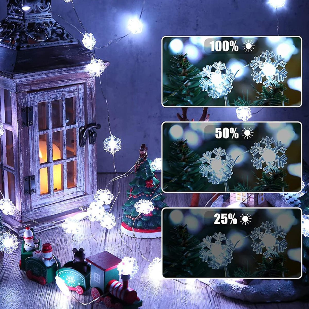 Pametni svetlobni niz bluetooth - snežinke USB 20 RGBIC LED 2m