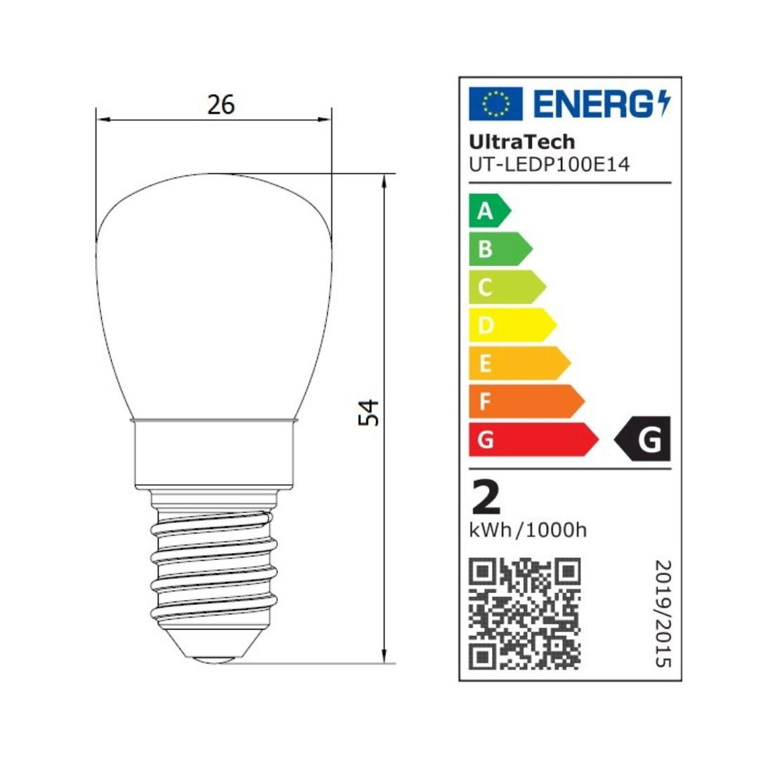 LED sijalka E14 1,5W 100lm 4000K za hladilnike, nape