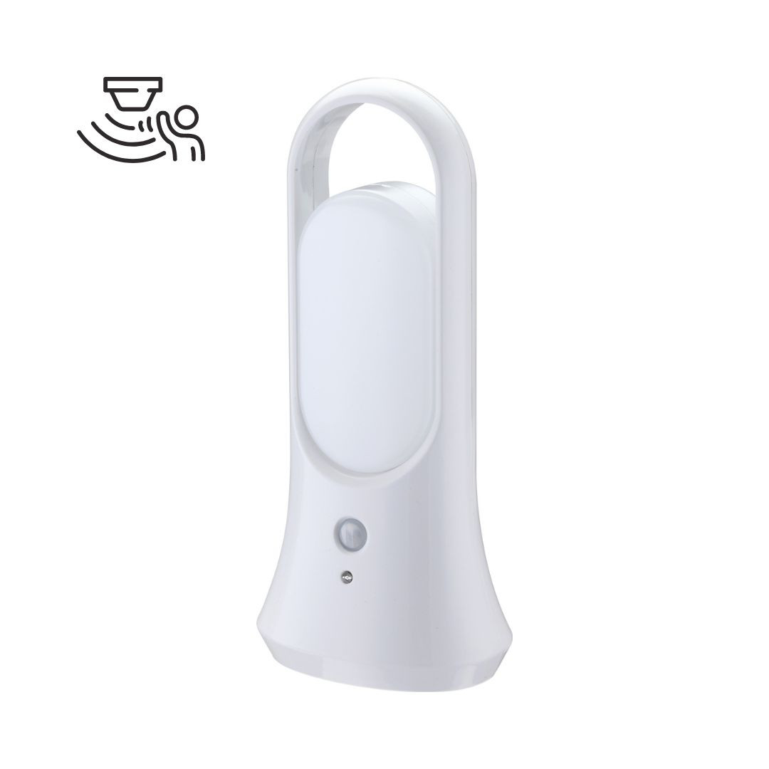 USB LED 2v1 polnilna nočna lučka s PIR senzorjem gibanja 28lm 0,8W + žapna svetilka 90 lm