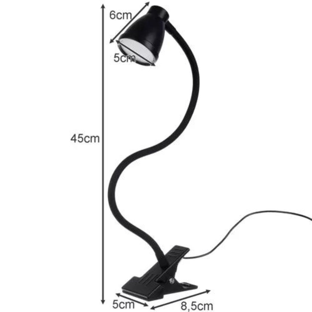 USB LED namizna svetilka 5W 24LED 3 barve svetlobe s sponko črna