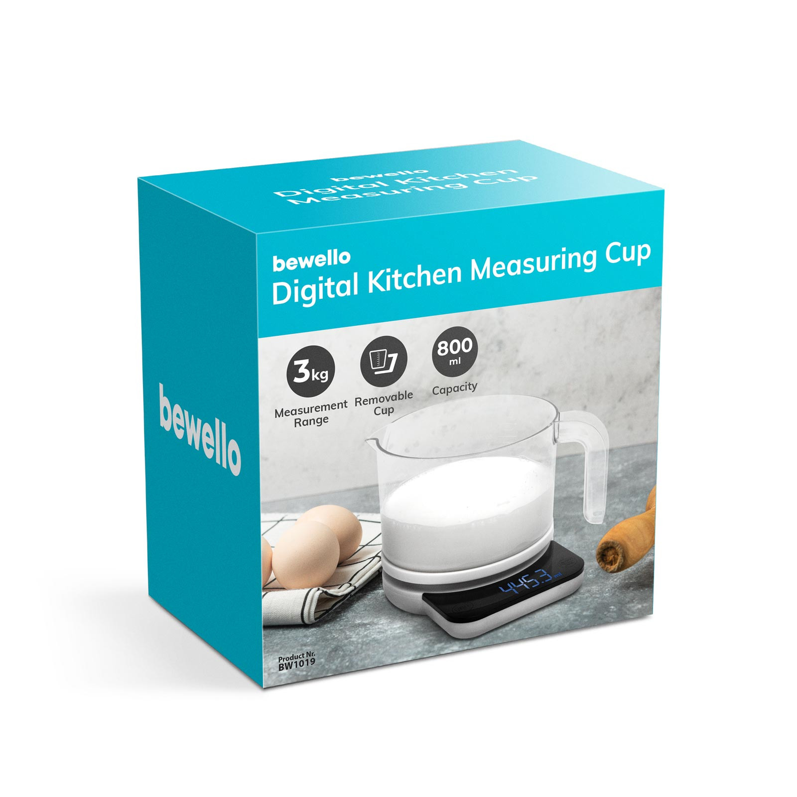 Digitalna kuhinjska tehtnica z merilno posodico 800ml 2 x AAA