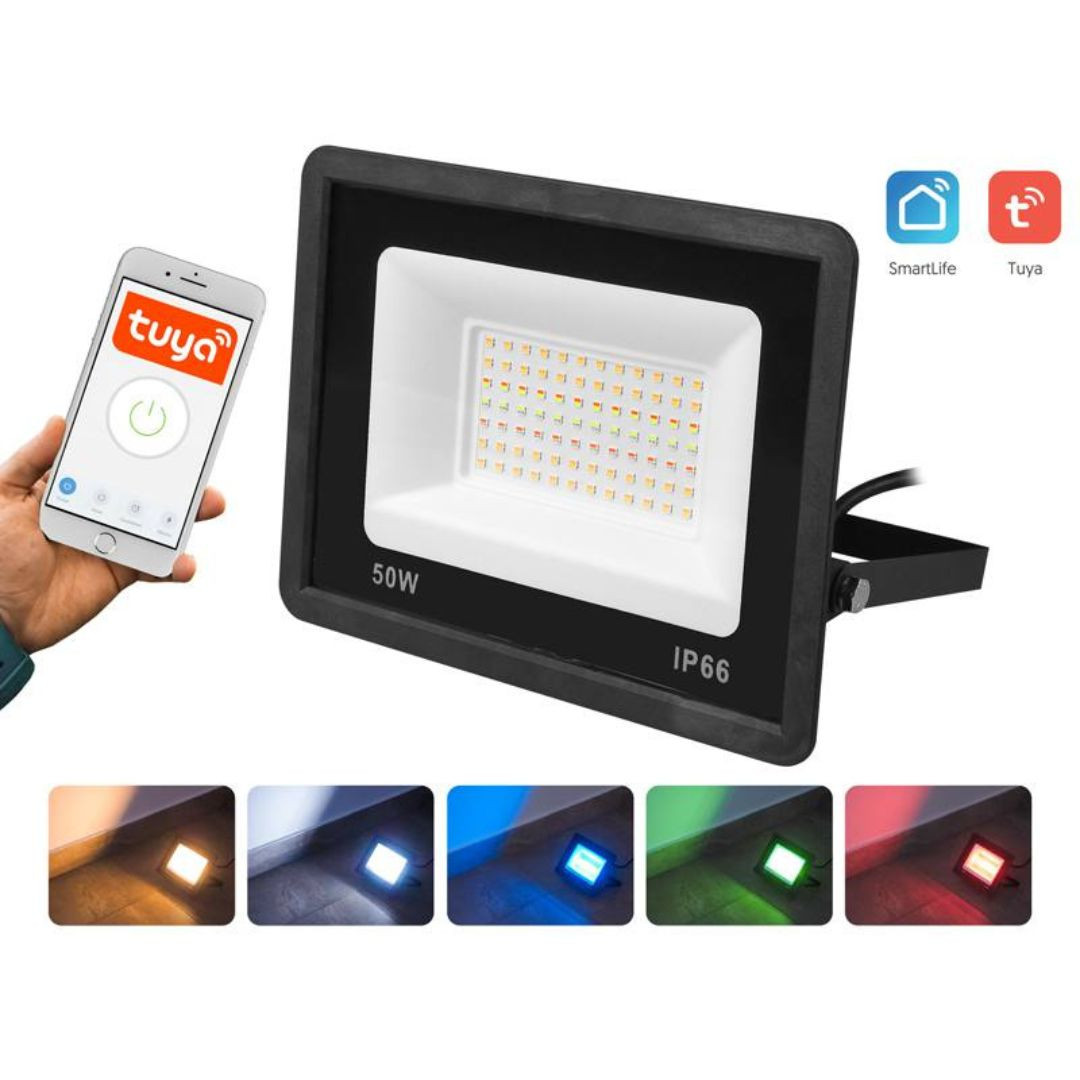 Pametni RGB LED reflektor 50W Wi-Fi Tuya SMART IP65 z vtikačem