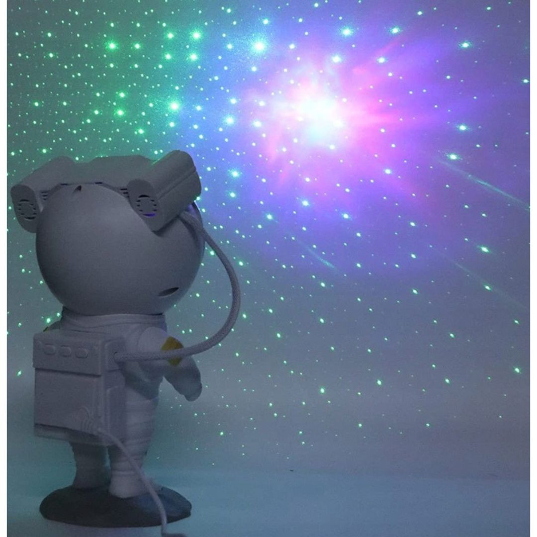 Namizna RGB LED  projekcijska svetilka astronavt z bluetooth zvočnikom