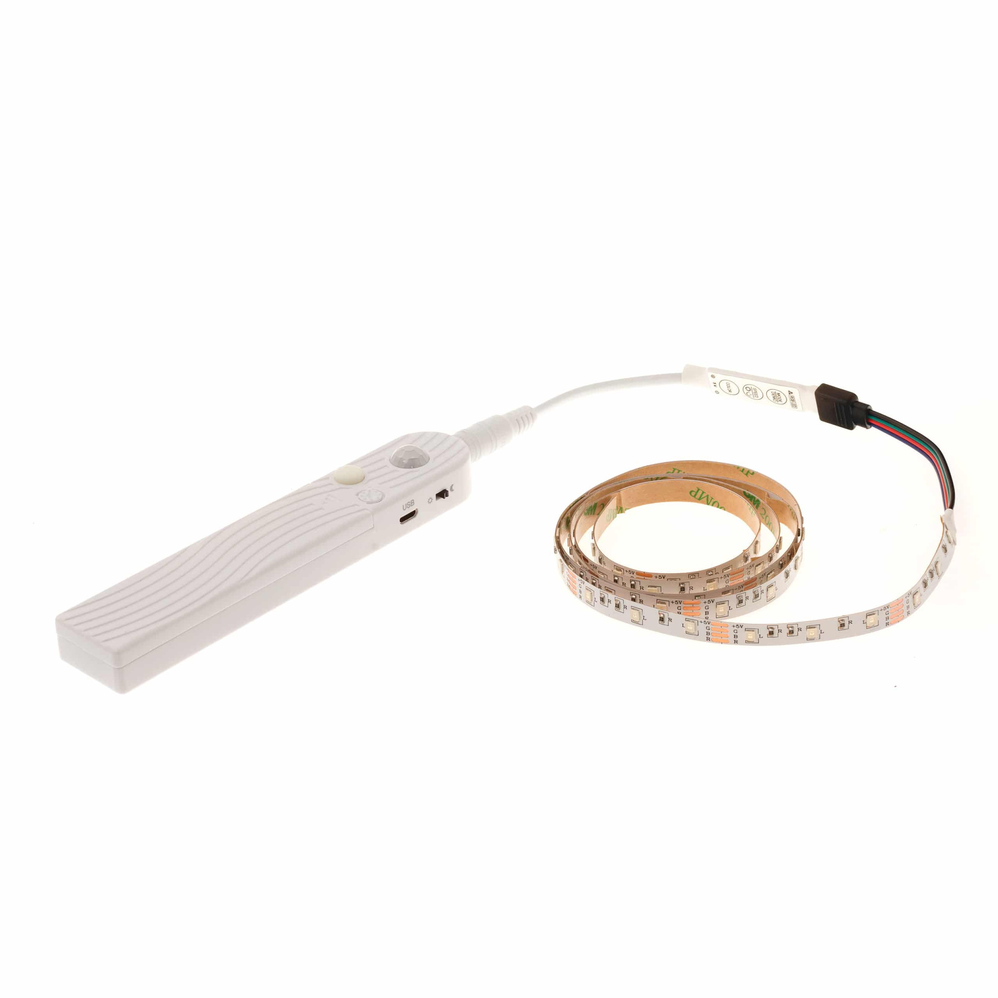 LED trak 1m 60 LED RGB s kontrolerjem na baterije ali USB s senzorjem gibanja 4 x AAA