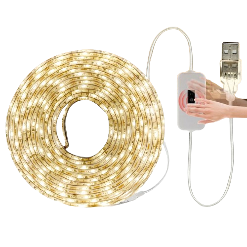 USB LED trak 2m 120 LED z IR senzorjem z zaznavo bližine roke hladno beli 6500K
