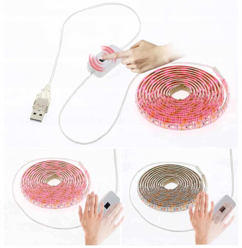 USB LED trak 2m 120 LED z IR senzorjem z zaznavo bližine roke hladno beli 6500K