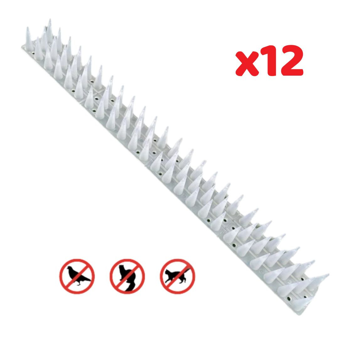 PVC konice proti golobom / pticam, kunam in mačkam 12 kos/paket (5,28m) bele