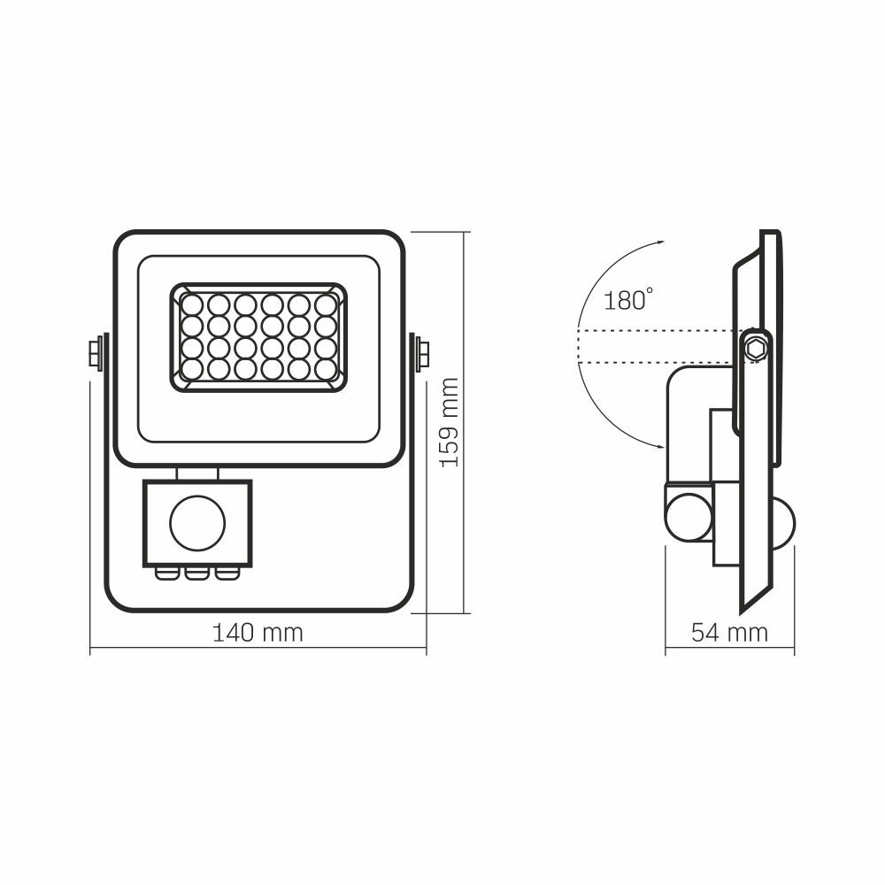 LED reflektor s senzorjem gibanja 10W 5000K IP65 bel