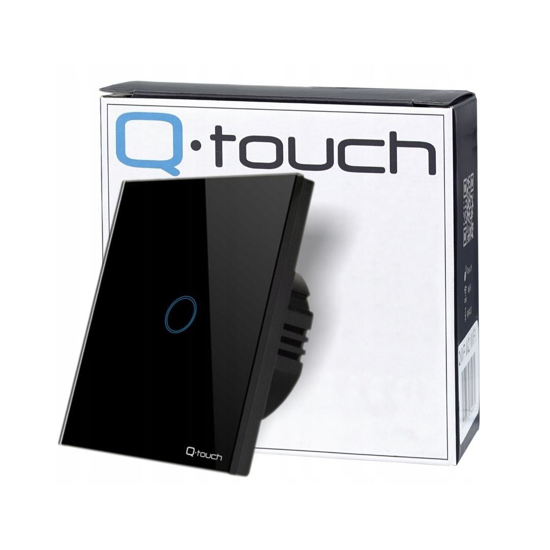 Enojno stekleno stikalo na dotik Q-touch črno