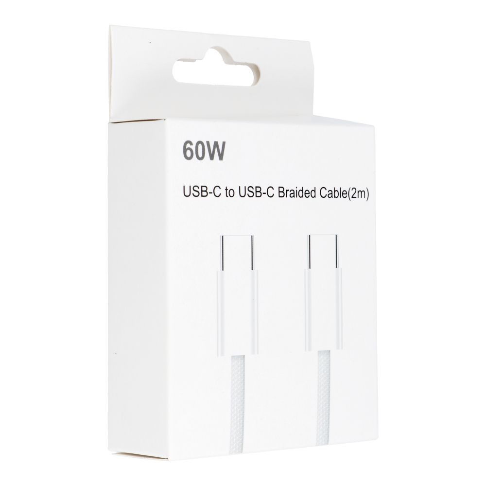 Kabel 60W USB-C v USB-C power delivery 3A 2m bel