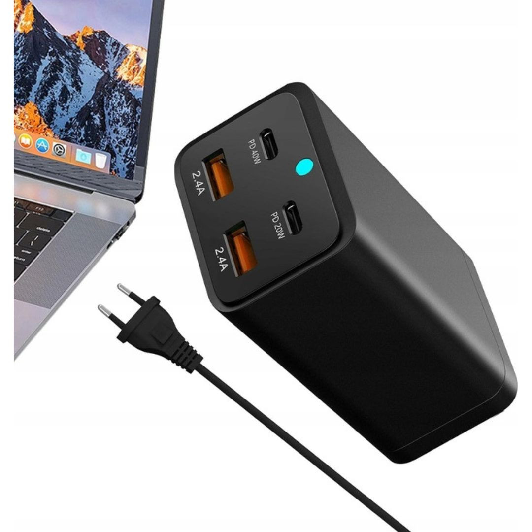 Polnilna postaja QC 3.0 PD 20W / PD40W 2x USB + 2x USB-C 2,4A 80W