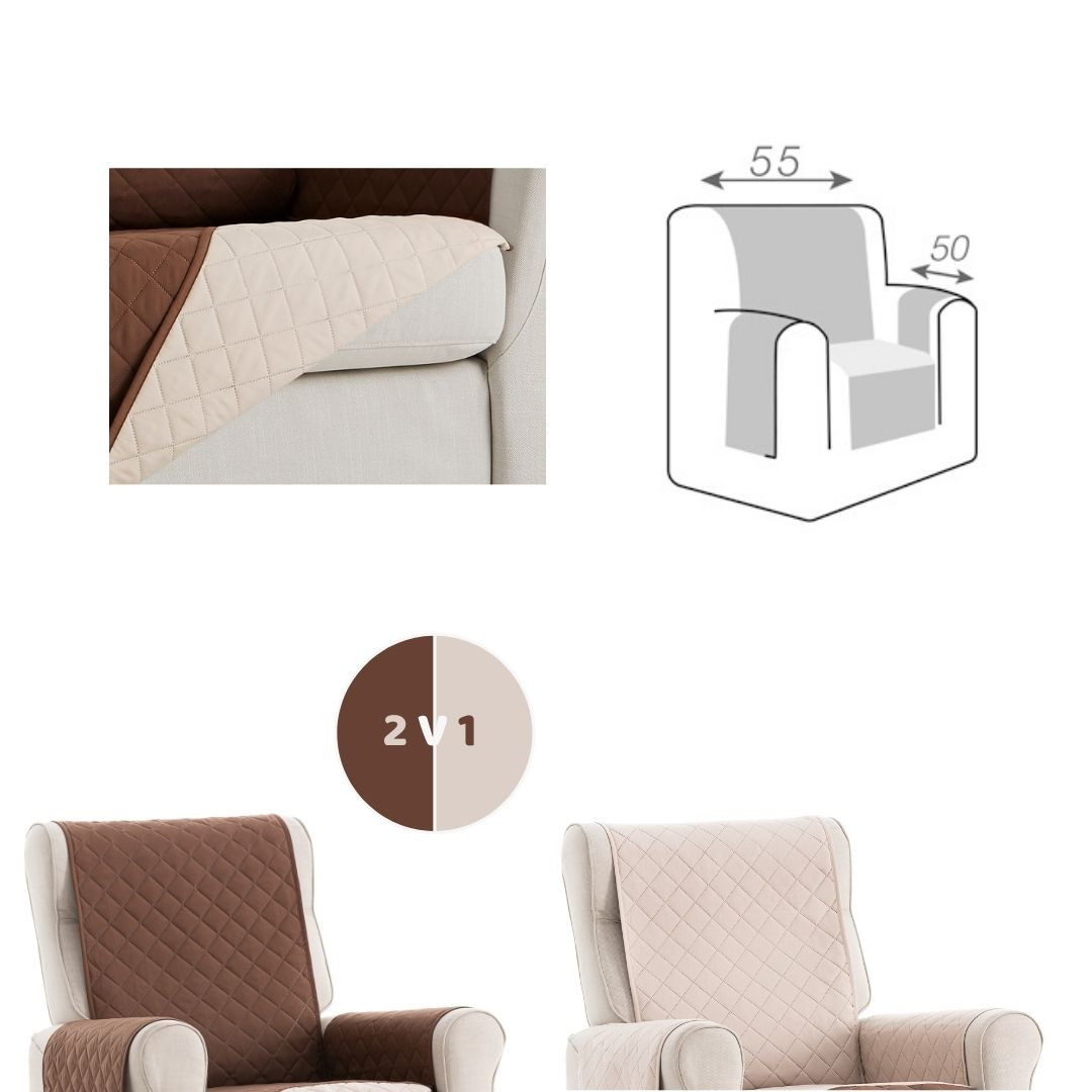 Dvostransko pregrinjalo za fotelj - enosed 55x200 cm bež / rjava EU kvaliteta