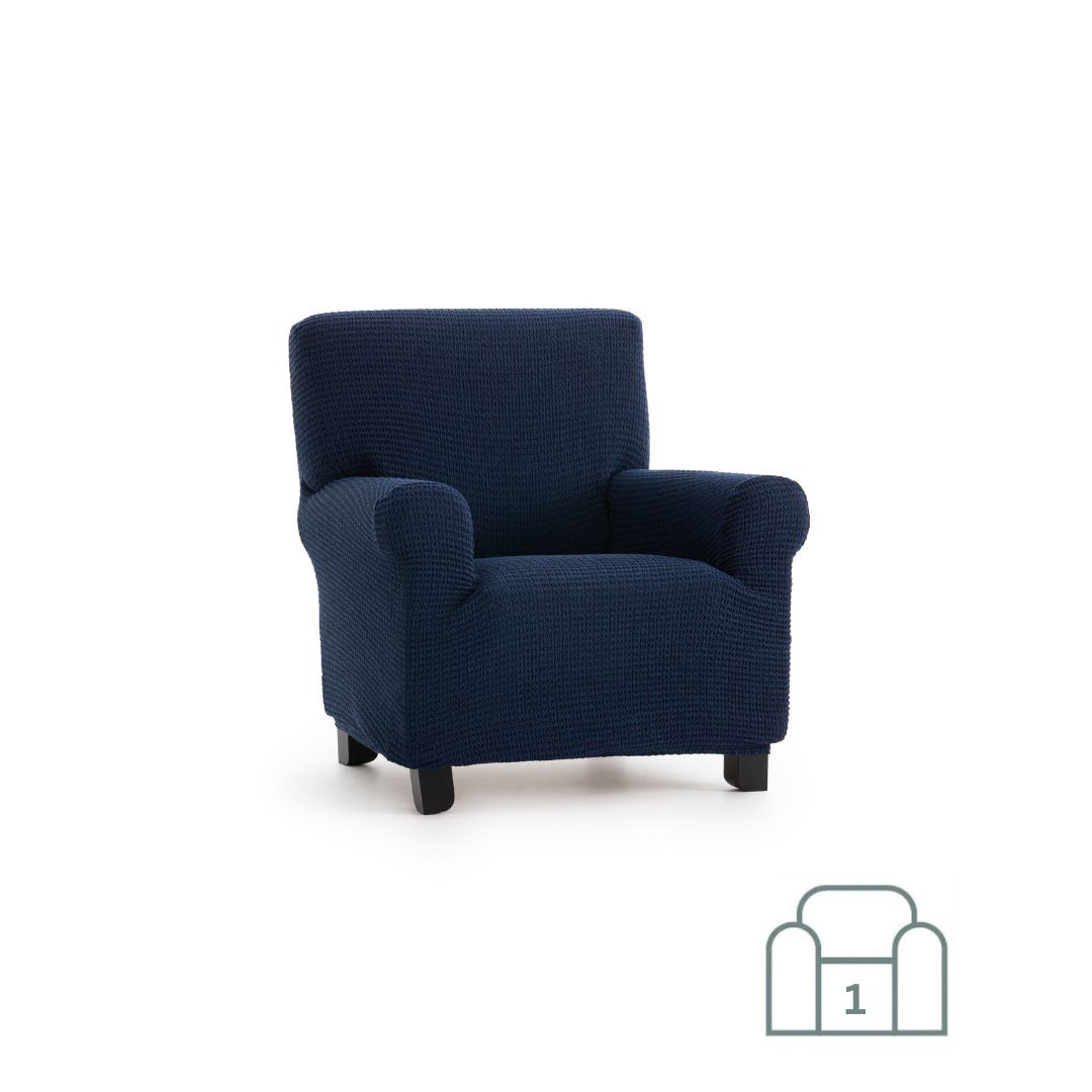 Premium raztegljiva prevleka za fotelj - enosed 70-100 cm modra stretch EU kvaliteta