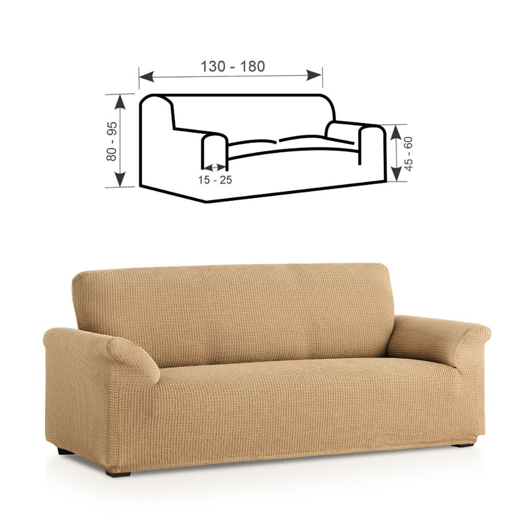 Premium raztegljiva prevleka za kavč - dvosed 130-180 cm bež stretch EU kvaliteta