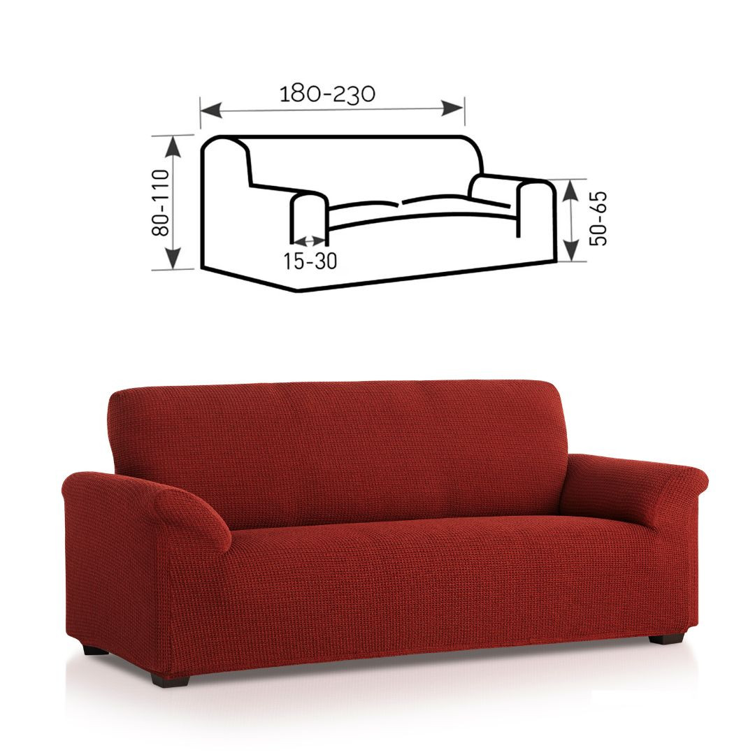 Premium raztegljiva prevleka za kavč - trosed 180-230 cm rdeča stretch EU kvaliteta
