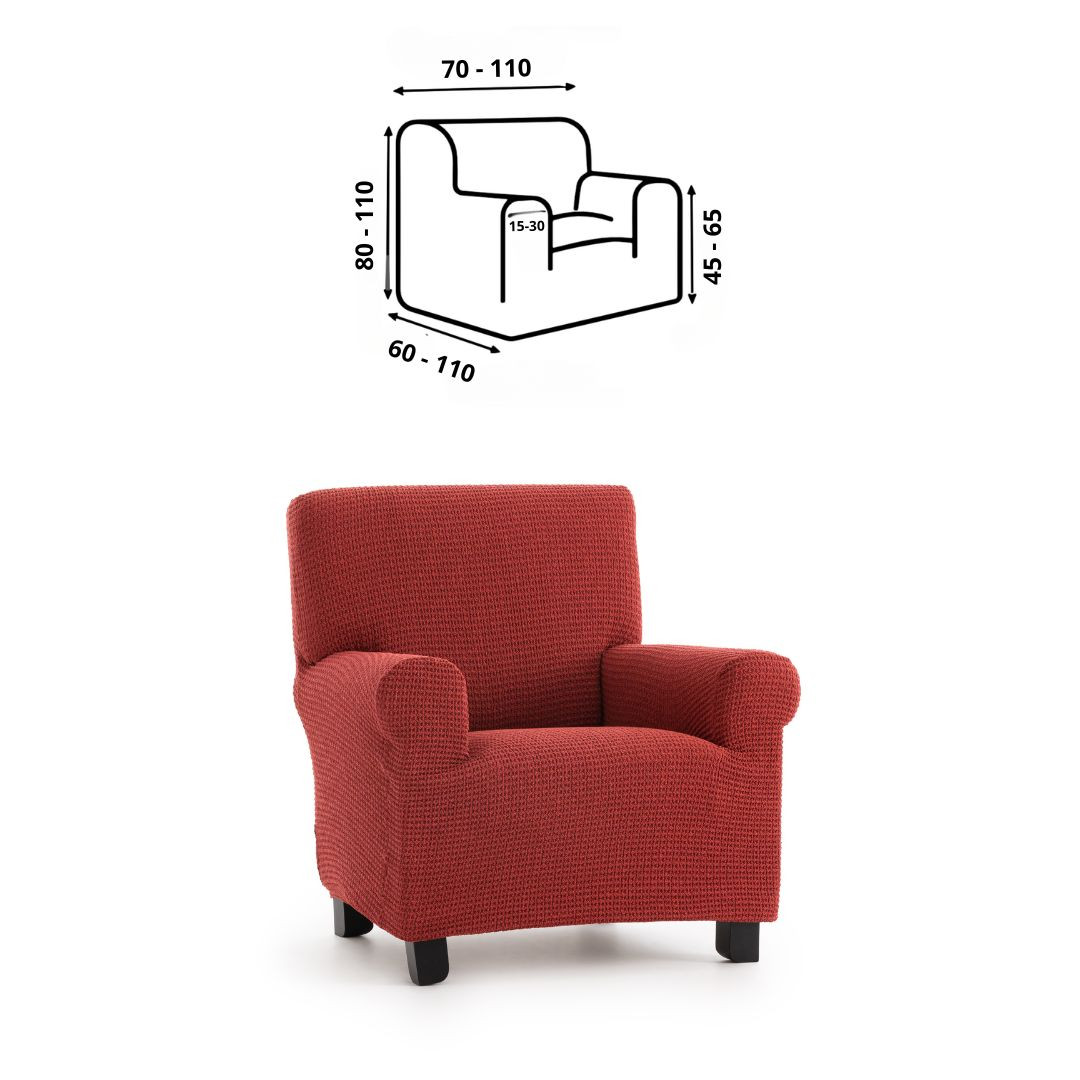 Premium raztegljiva prevleka za fotelj - enosed 70-100 cm rdeča stretch EU kvaliteta