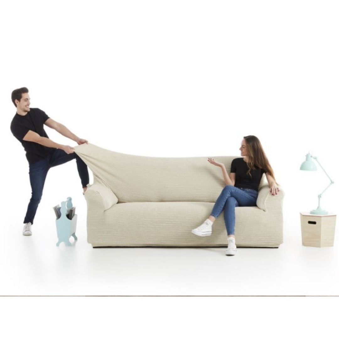 Premium raztegljiva prevleka za fotelj - enosed 70-100 cm bež stretch EU kvaliteta