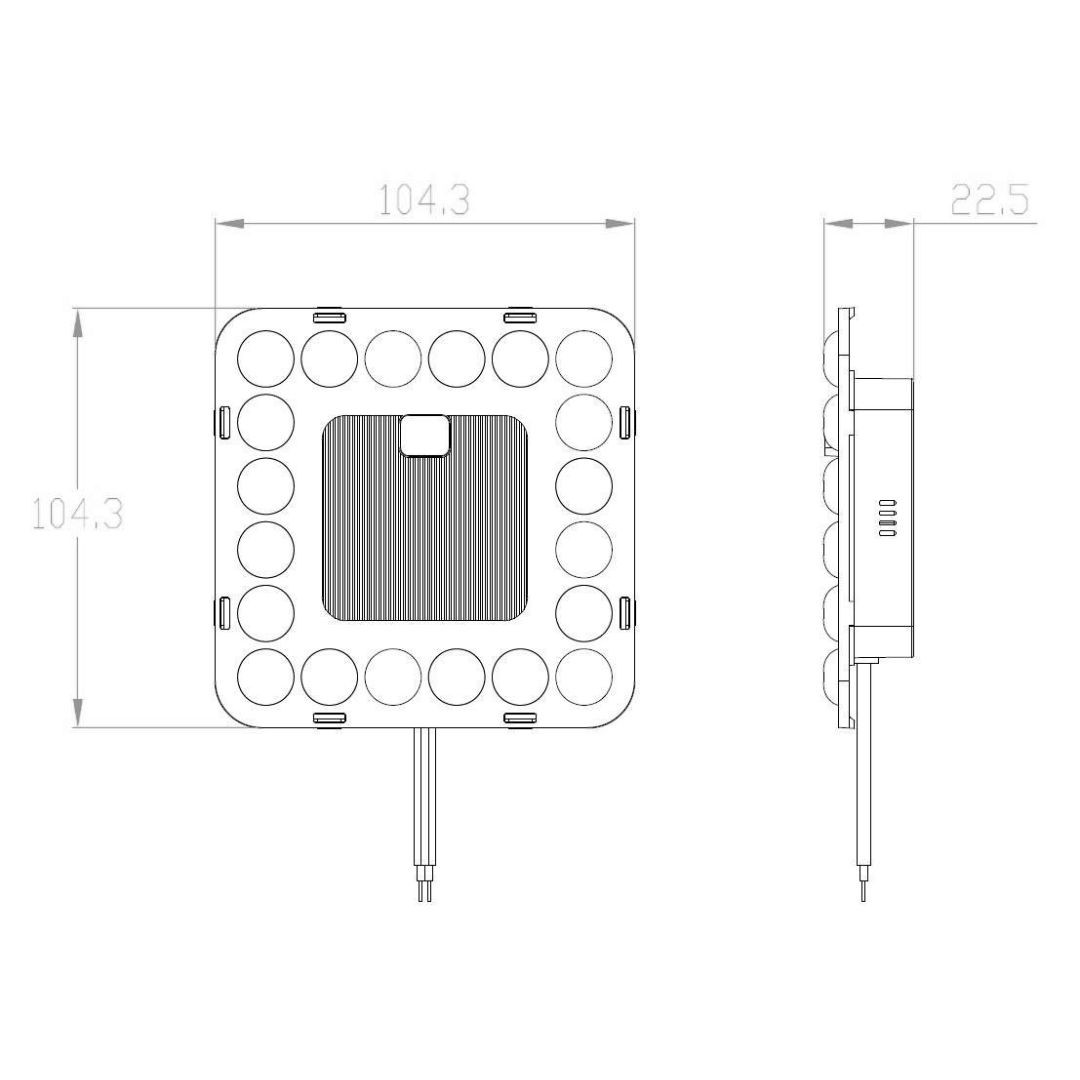 LED modul za plafoniere 104 x104mm 18W 1800lm 4000K IP20