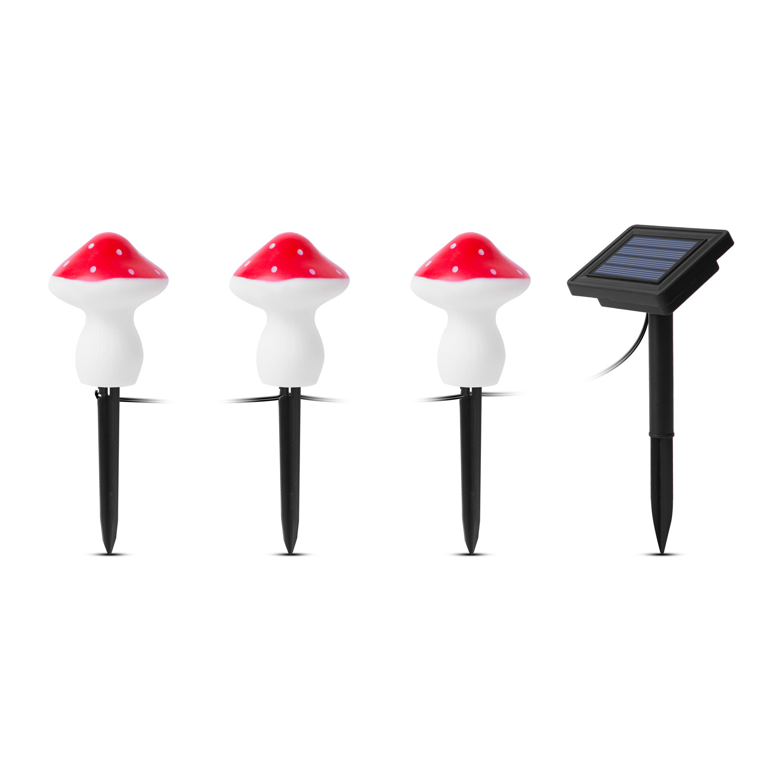 3x LED solarna svetilka v obliki gobe - topla bela LED