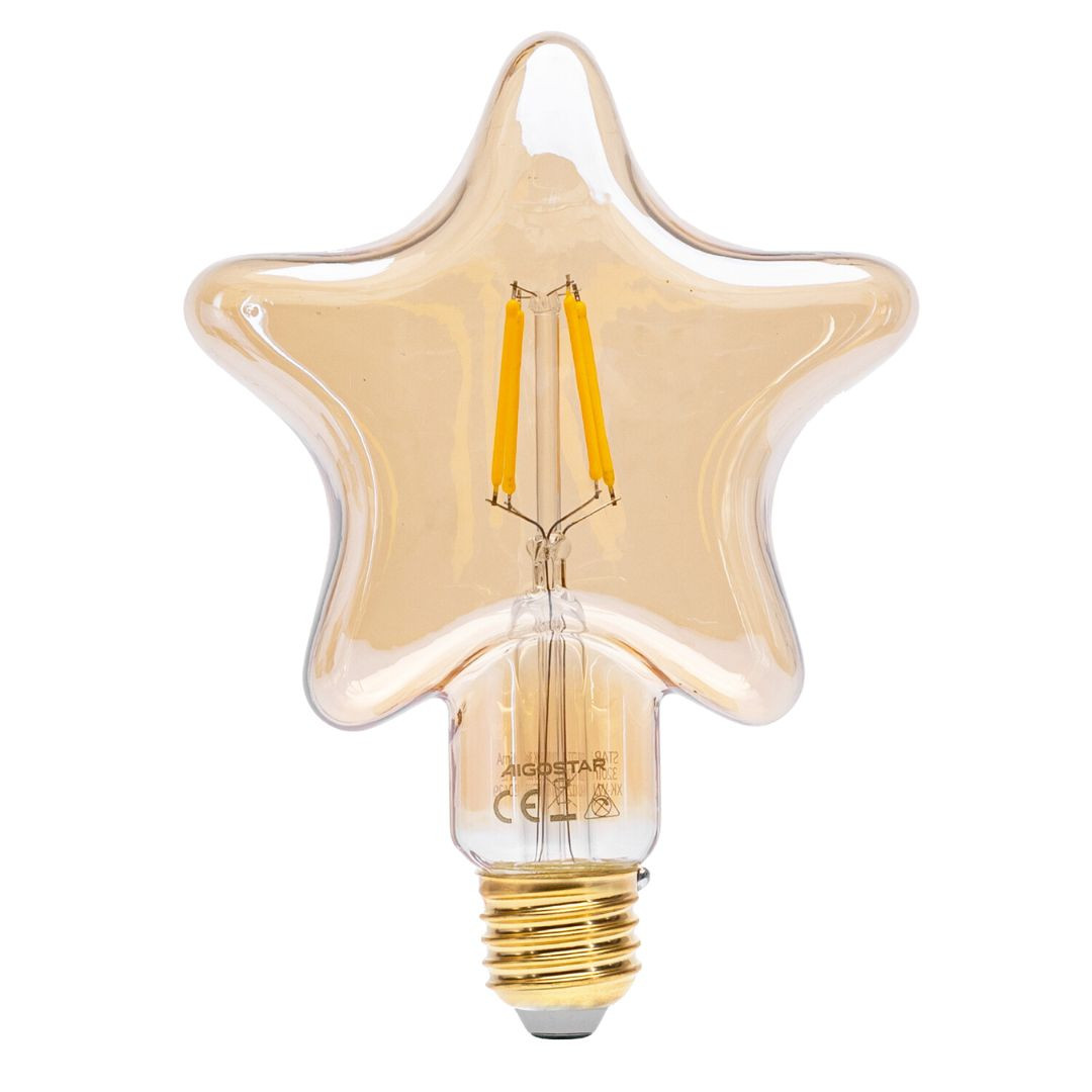 Steklena LED sijalka v obliki zvezde fillament E27 4W 1800K 320lm