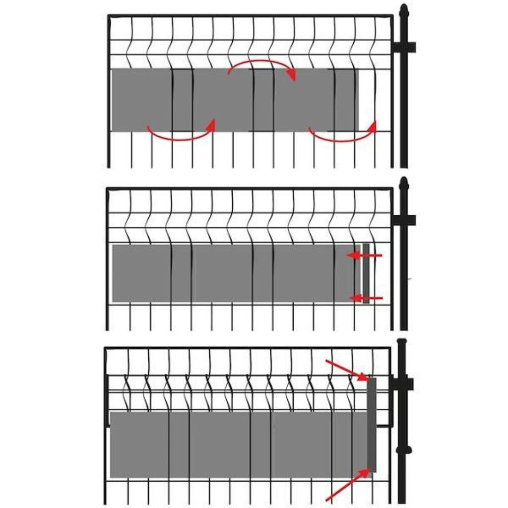 Trak za panelno ograjo za zaščito zasebnosti 450g/m2 19cm x 35m + 20 sponk siva