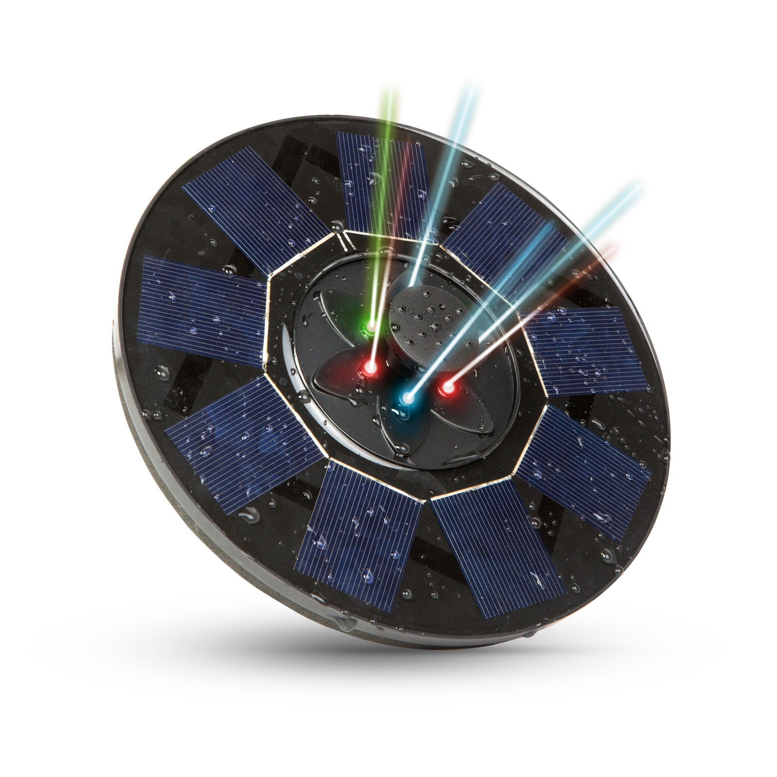 Solarna fontana z RGB LED diodami 180 x 180 x 40mm z akumulatorjem