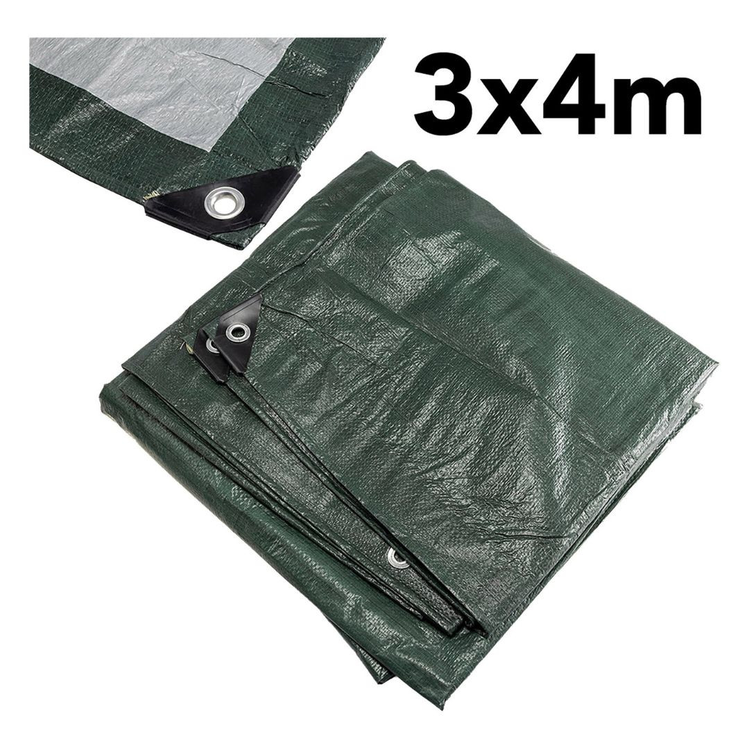 Visokokakovostna nepremočljiva ponjava 3x4m 120g/m2 temno zelena
