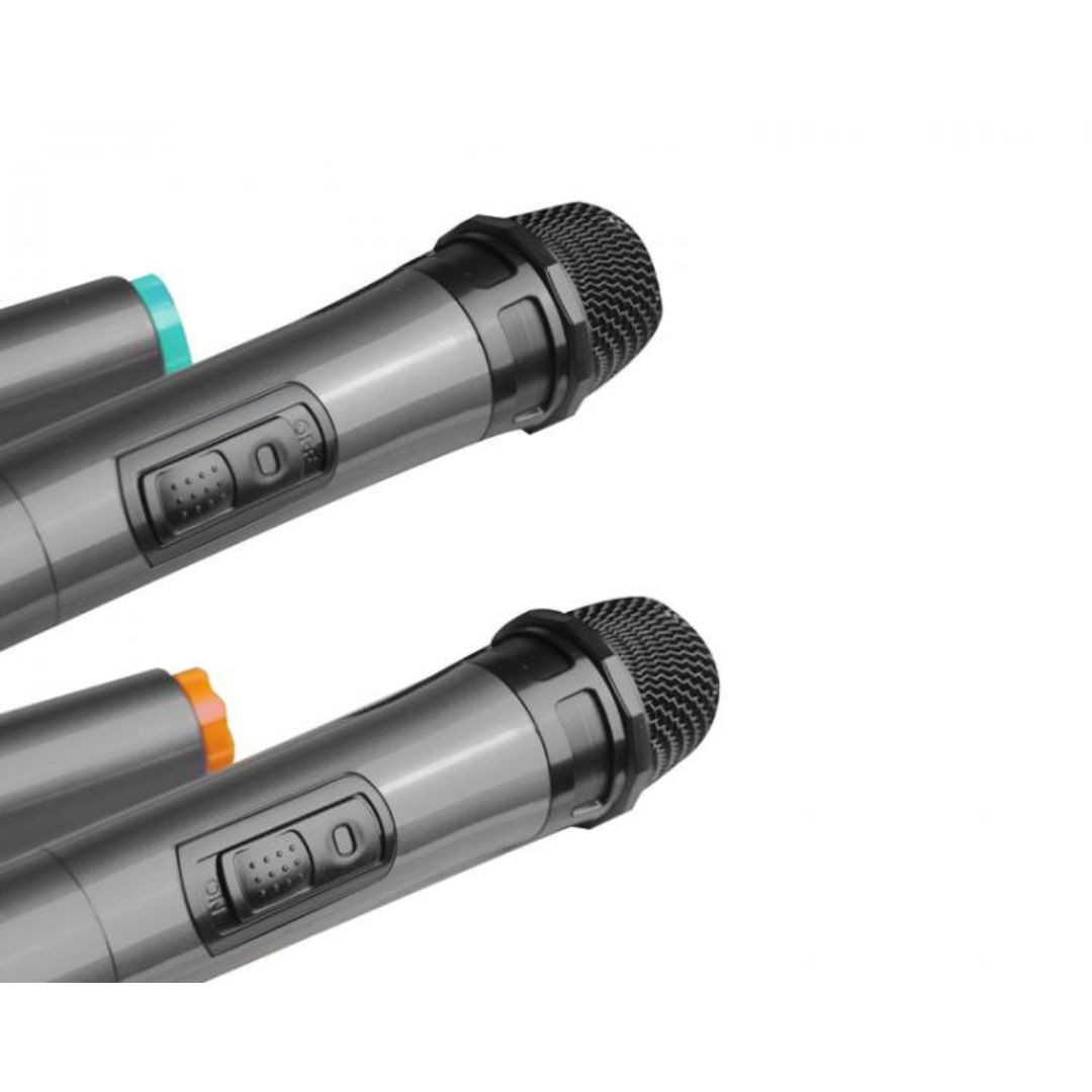 Prenosni bluetooth zvočnik 2x8" 400W z 2 mikrofonoma in RGB LED osvetlitvijo USB/SD/AUX 7200mAh