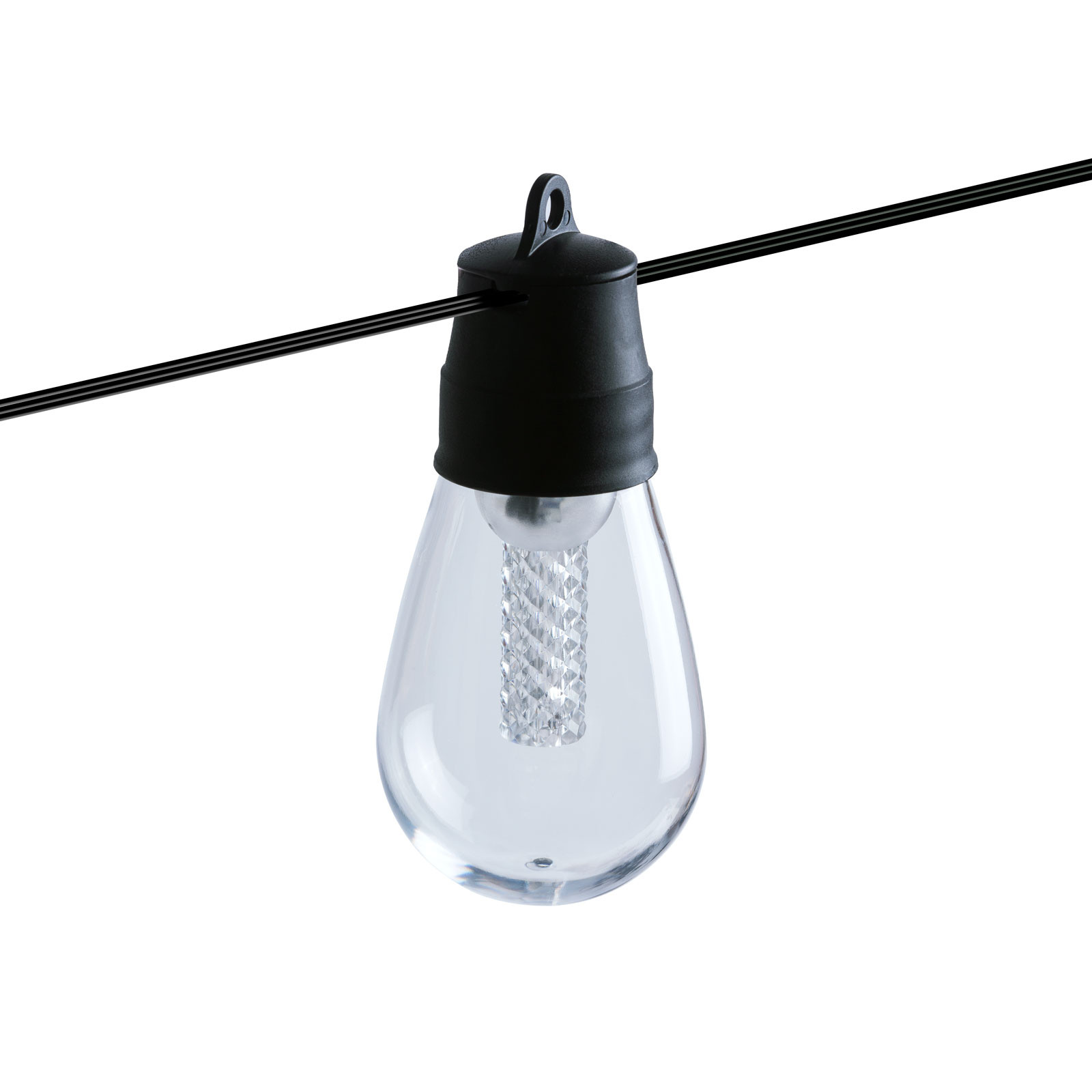 LED bluetooth solarni niz v obliki žarnic 84 RGB LED + 15  toplo / hladno belih LED 15m