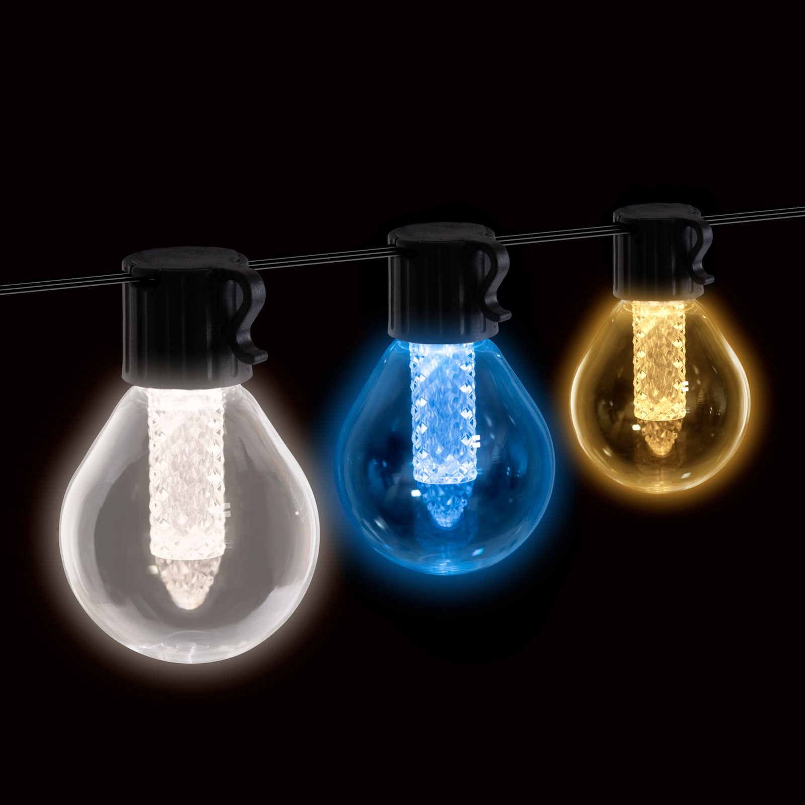 LED bluetooth solarni niz v obliki žarnic 15 LED toplo / hladno bela
