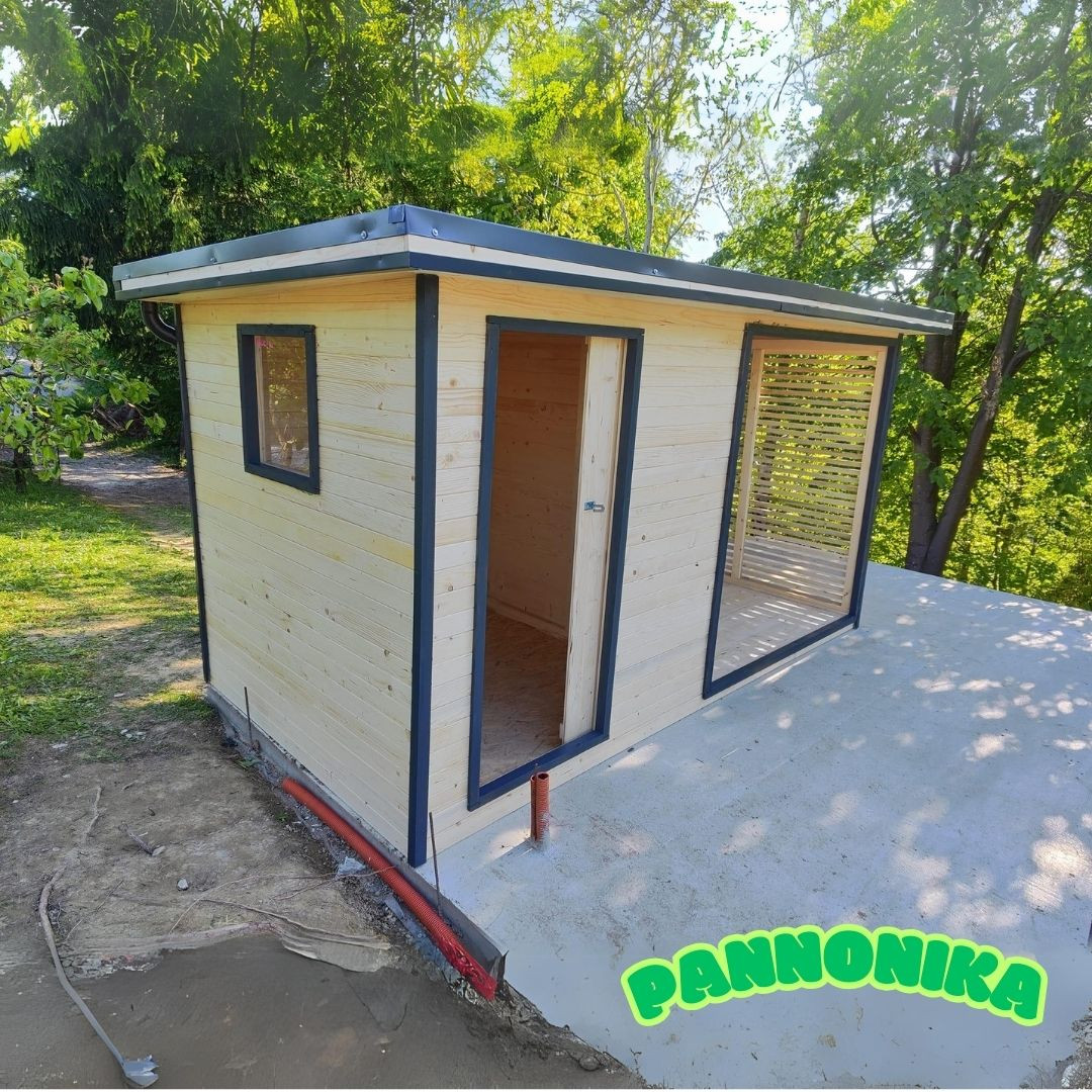 Vrtna lesena hiška Pannonika NA KLJUČ z montažo 4x2m