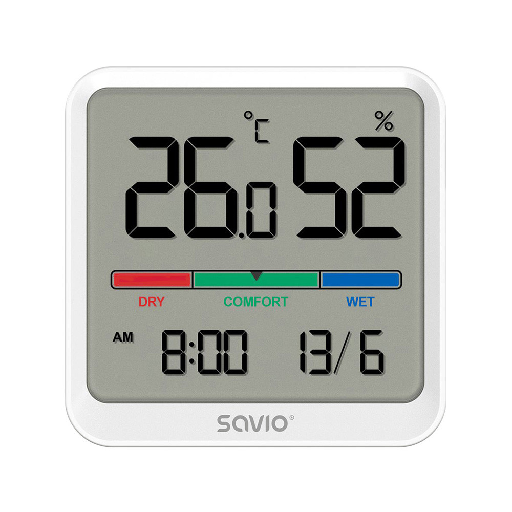 Digitalni merilnik temperature in vlage z LCD zaslonom in magnetnim nosilcem bel